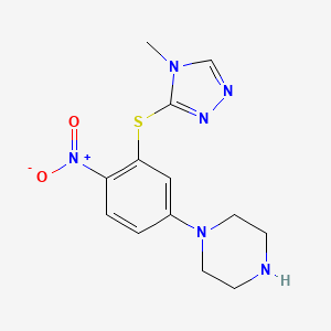 1-[3-[(4-Methyl-1,2,4-triazol-3-yl)sulfanyl]-4-nitrophenyl]piperazine