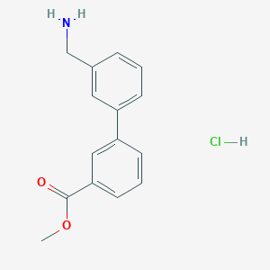 molecular formula C15H16ClNO2 B1415325 Methyl 3'-(Aminomethyl)biphenyl-3-carboxylate hydrochloride CAS No. 721939-68-0