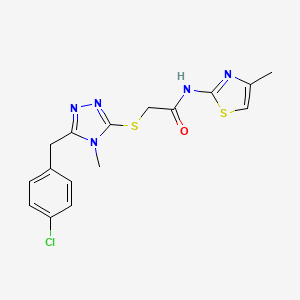 2-{[5-(4-chlorobenzyl)-4-methyl-4H-1,2,4-triazol-3-yl]sulfanyl}-N-(4-methyl-1,3-thiazol-2-yl)acetamide