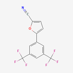 molecular formula C13H5F6NO B1415340 5-[3,5-Bis(trifluoromethyl)phenyl]-2-furonitrile CAS No. 2197056-54-3