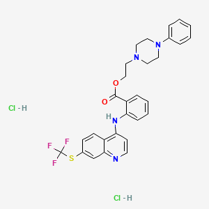 Piperazineethanol, 4-phenyl-, o-(7-trifluoromethylthio-4-quinolyl)anthranilate, dihydrochloride