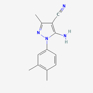 molecular formula C13H14N4 B1415345 5-Amino-1-(3,4-dimethylphenyl)-3-methyl-1H-pyrazole-4-carbonitrile CAS No. 1245027-05-7