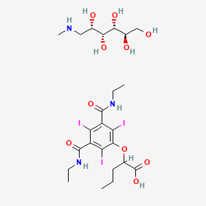 molecular formula C24H38I3N3O10 B14153462 2-{3,5-Bis[(ethylimino)(hydroxy)methyl]-2,4,6-triiodophenoxy}pentanoic acid--1-deoxy-1-(methylamino)hexitol (1/1) CAS No. 19080-06-9