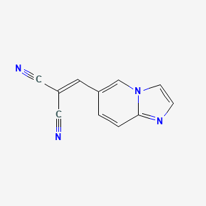 molecular formula C11H6N4 B1415355 （咪唑并[1,2-a]吡啶-6-亚甲基）丙二腈 CAS No. 2169464-14-4