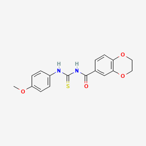 N-[(4-methoxyphenyl)carbamothioyl]-2,3-dihydro-1,4-benzodioxine-6-carboxamide