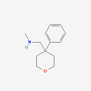 molecular formula C13H19NO B1415359 N-Methyl-1-(4-phenyltetrahydro-2H-pyran-4-yl)methanamine CAS No. 958443-30-6
