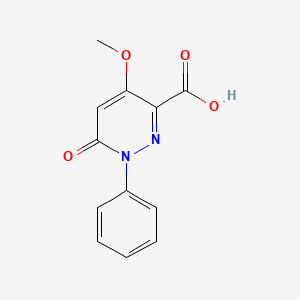 molecular formula C12H10N2O4 B1415360 4-Methoxy-6-oxo-1-phenyl-1,6-dihydropyridazine-3-carboxylic acid CAS No. 1105193-11-0