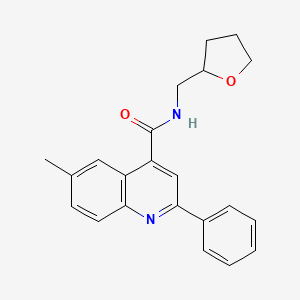 6-methyl-N-(oxolan-2-ylmethyl)-2-phenylquinoline-4-carboxamide