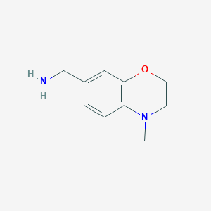molecular formula C10H14N2O B1415370 (4-methyl-3,4-dihydro-2H-1,4-benzoxazin-7-yl)methylamine CAS No. 946409-08-1