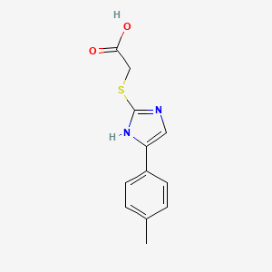 molecular formula C12H12N2O2S B1415374 {[5-(4-methylphenyl)-1H-imidazol-2-yl]sulfanyl}acetic acid CAS No. 1105192-49-1