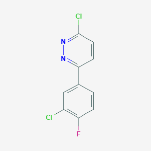 molecular formula C10H5Cl2FN2 B1415376 3-氯-6-(3-氯-4-氟苯基)吡啶并恶唑 CAS No. 1105194-94-2