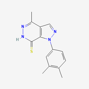 molecular formula C14H14N4S B1415377 1-(3,4-dimetilfenil)-4-metil-1H-pirazolo[3,4-d]piridazina-7-tiol CAS No. 1105198-31-9