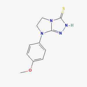 molecular formula C11H12N4OS B1415378 7-(4-methoxyphenyl)-6,7-dihydro-5H-imidazo[2,1-c][1,2,4]triazole-3-thiol CAS No. 1105189-93-2