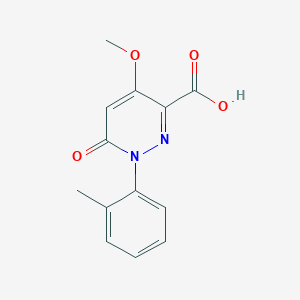 molecular formula C13H12N2O4 B1415379 4-Methoxy-1-(2-methylphenyl)-6-oxopyridazine-3-carboxylic acid CAS No. 1105193-16-5