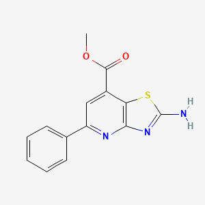 molecular formula C14H11N3O2S B1415385 Methyl 2-amino-5-phenyl[1,3]thiazolo[4,5-b]pyridine-7-carboxylate CAS No. 1092325-50-2
