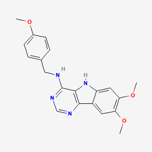 molecular formula C20H20N4O3 B14153871 7,8-dimethoxy-N-[(4-methoxyphenyl)methyl]-5H-pyrimido[5,4-b]indol-4-amine CAS No. 849006-52-6