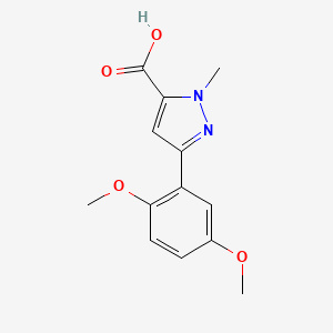 molecular formula C13H14N2O4 B1415391 3-(2,5-dimethoxyphenyl)-1-methyl-1H-pyrazole-5-carboxylic acid CAS No. 1177356-65-8