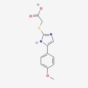 molecular formula C12H12N2O3S B1415393 {[5-(4-methoxyphenyl)-1H-imidazol-2-yl]sulfanyl}acetic acid CAS No. 1105192-43-5