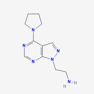 molecular formula C11H16N6 B1415398 [2-(4-pyrrolidin-1-yl-1H-pyrazolo[3,4-d]pyrimidin-1-yl)ethyl]amine CAS No. 1105196-26-6