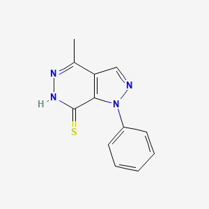 molecular formula C12H10N4S B1415403 4-méthyl-1-phényl-1H-pyrazolo[3,4-d]pyridazine-7-thiol CAS No. 1105198-16-0