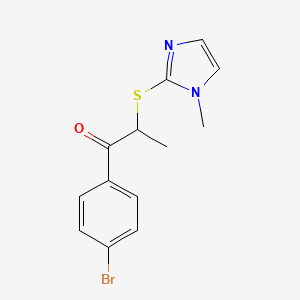 molecular formula C13H13BrN2OS B14154096 1-(4-Bromophenyl)-2-((1-methyl-1h-imidazol-2-yl)thio)propan-1-one CAS No. 879138-56-4