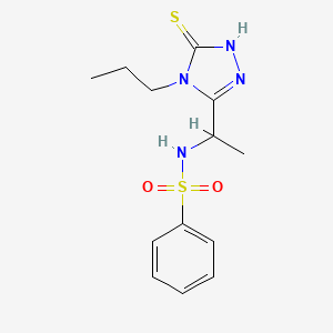 N-[1-(4-propyl-5-sulfanylidene-1H-1,2,4-triazol-3-yl)ethyl]benzenesulfonamide