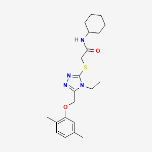 N-cyclohexyl-2-({5-[(2,5-dimethylphenoxy)methyl]-4-ethyl-4H-1,2,4-triazol-3-yl}sulfanyl)acetamide