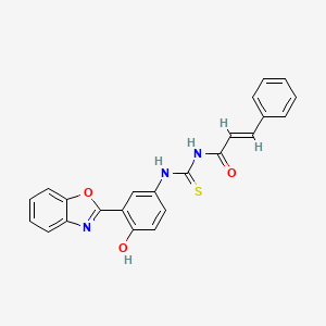 (2E)-N-{[3-(1,3-benzoxazol-2-yl)-4-hydroxyphenyl]carbamothioyl}-3-phenylprop-2-enamide