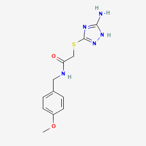 2-[(5-amino-1H-1,2,4-triazol-3-yl)sulfanyl]-N-[(4-methoxyphenyl)methyl]acetamide