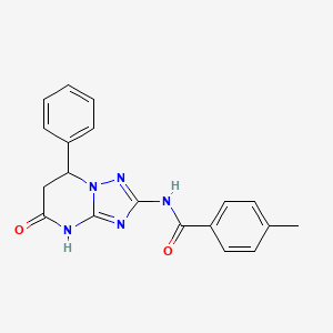 4-methyl-N-(5-oxo-7-phenyl-3,5,6,7-tetrahydro[1,2,4]triazolo[1,5-a]pyrimidin-2-yl)benzamide