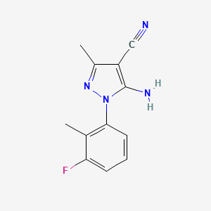 molecular formula C12H11FN4 B1415426 5-Amino-1-(3-fluoro-2-methylphenyl)-3-methyl-1H-pyrazole-4-carbonitrile CAS No. 2197055-35-7