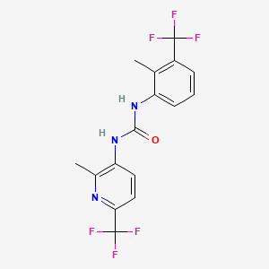 molecular formula C16H13F6N3O B1415427 N-[2-Methyl-3-(trifluoromethyl)phenyl]-N'-[2-methyl-6-(trifluoromethyl)pyridin-3-yl]urea CAS No. 2197055-55-1