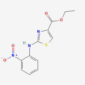 molecular formula C12H11N3O4S B1415428 2-(2-硝基苯基氨基)-噻唑-4-羧酸乙酯 CAS No. 2197063-18-4