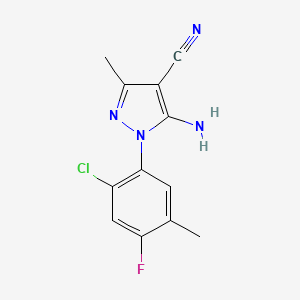 molecular formula C12H10ClFN4 B1415429 5-Amino-1-(2-chloro-4-fluoro-5-methylphenyl)-3-methyl-1H-pyrazole-4-carbonitrile CAS No. 2197063-12-8