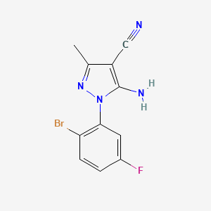 molecular formula C11H8BrFN4 B1415430 5-Amino-1-(2-bromo-5-fluorophenyl)-3-methyl-1H-pyrazole-4-carbonitrile CAS No. 2197055-39-1