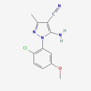 molecular formula C12H11ClN4O B1415432 5-Amino-1-(2-chloro-5-methoxyphenyl)-3-methyl-1H-pyrazole-4-carbonitrile CAS No. 2197053-14-6