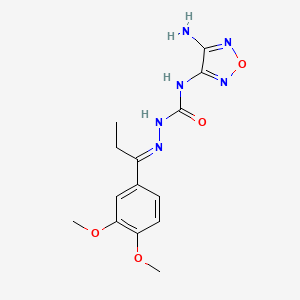 (2E)-N-(4-amino-1,2,5-oxadiazol-3-yl)-2-[1-(3,4-dimethoxyphenyl)propylidene]hydrazinecarboxamide