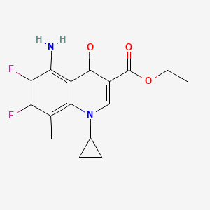 molecular formula C16H16F2N2O3 B14154363 Ethyl 5-amino-1-cyclopropyl-6,7-difluoro-1,4-dihydro-8-methyl-4-oxo-3-quinolinecarboxylate CAS No. 167888-37-1