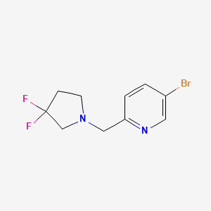 molecular formula C10H11BrF2N2 B1415439 5-Bromo-2-(3,3-difluoropyrrolidin-1-ylmethyl)-pyridine CAS No. 1936659-12-9