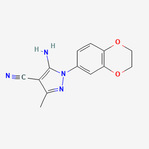 molecular formula C13H12N4O2 B1415446 5-Amino-1-(2,3-dihydrobenzo[1,4]dioxin-6-yl)-3-methyl-1H-pyrazole-4-carbonitrile CAS No. 2197063-24-2