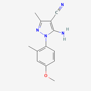molecular formula C13H14N4O B1415464 5-Amino-1-(4-methoxy-2-methylphenyl)-3-methyl-1H-pyrazole-4-carbonitrile CAS No. 2197053-93-1