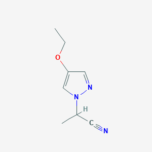 molecular formula C8H11N3O B1415477 2-(4-乙氧基-1H-吡唑-1-基)丙腈 CAS No. 1877398-67-8