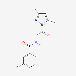 N-[2-(3,5-dimethylpyrazol-1-yl)-2-oxoethyl]-3-fluorobenzamide