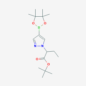 molecular formula C17H29BN2O4 B1415494 2-[4-(4,4,5,5-Tetramethyl-[1,3,2]dioxaborolan-2-yl)-pyrazol-1-yl]-butyric acid tert-butyl ester CAS No. 1940181-12-3
