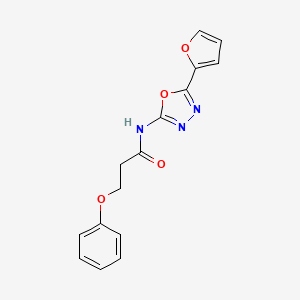 molecular formula C15H13N3O4 B14154998 N-(5-(furan-2-yl)-1,3,4-oxadiazol-2-yl)-3-phenoxypropanamide CAS No. 851095-33-5