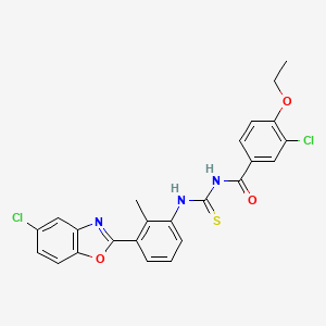 3-chloro-N-{[3-(5-chloro-1,3-benzoxazol-2-yl)-2-methylphenyl]carbamothioyl}-4-ethoxybenzamide