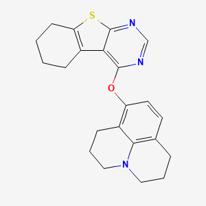 2,3,6,7-Tetrahydro-10-[(5,6,7,8-tetrahydro[1]benzothieno[2,3-d]pyrimidin-4-yl)oxy]-1H,5H-benzo[ij]quinolizine