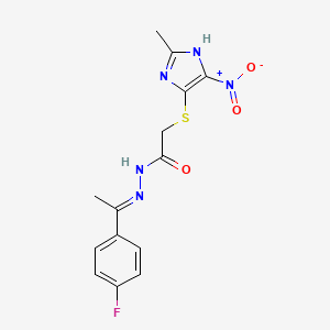 N-[1-(4-fluorophenyl)ethylideneamino]-2-[(2-methyl-5-nitro-1H-imidazol-4-yl)sulfanyl]acetamide