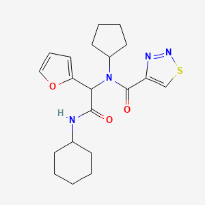 N-[2-(Cyclohexylamino)-1-(furan-2-yl)-2-oxoethyl]-N-cyclopentyl-1,2,3-thiadiazole-4-carboxamide