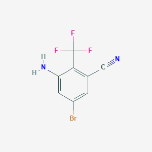 molecular formula C8H4BrF3N2 B1415522 5-Bromo-3-cyano-2-(trifluoromethyl)aniline CAS No. 1807212-92-5